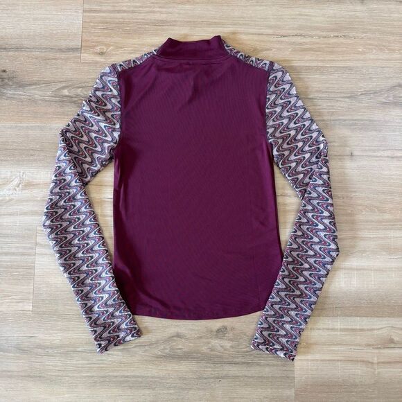 Free People Maroon Long Sleeve Sheer Womens Top Size Small Comfy Chic Luxury New - Picture 5 of 5